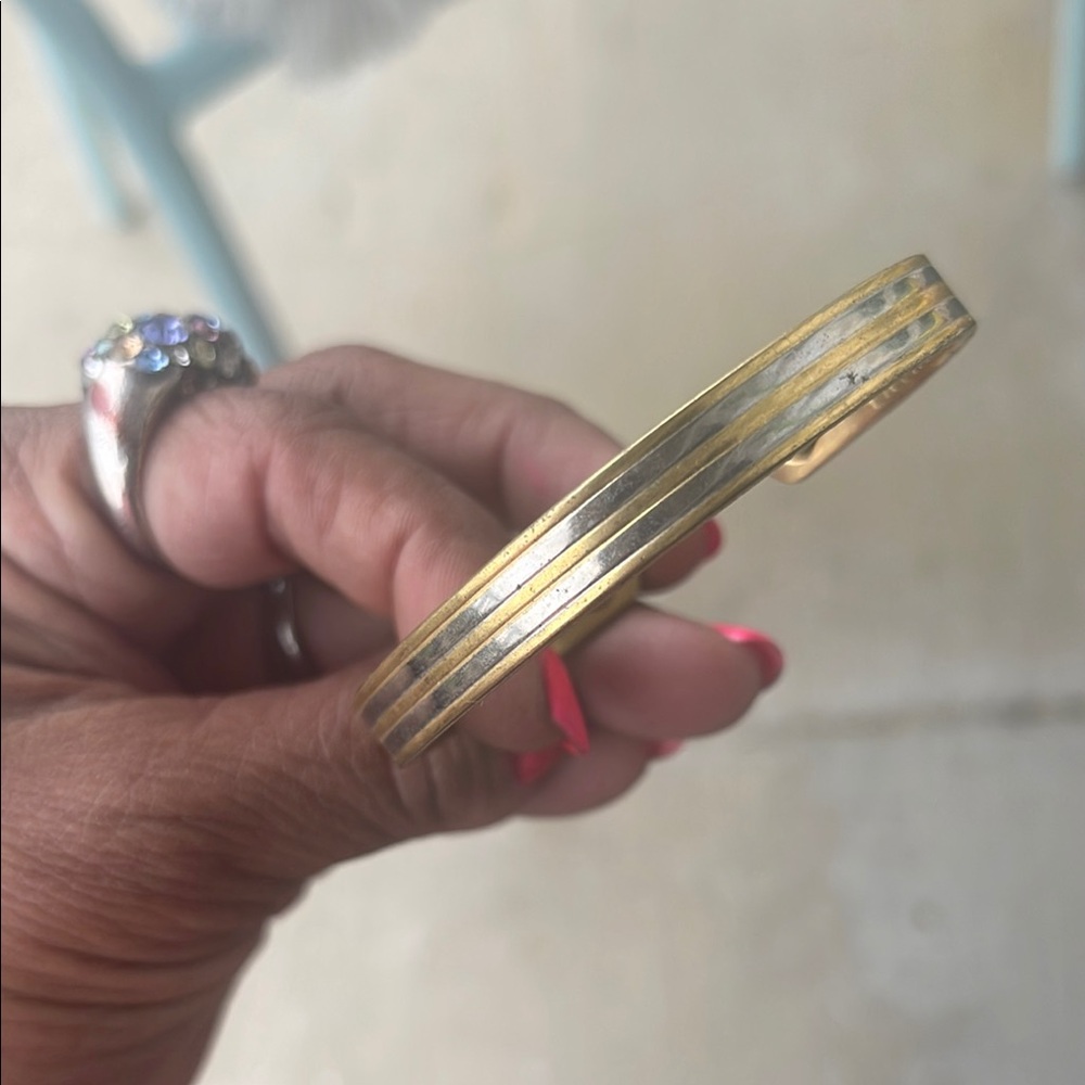 Gold and Silver Bangle Bracelet